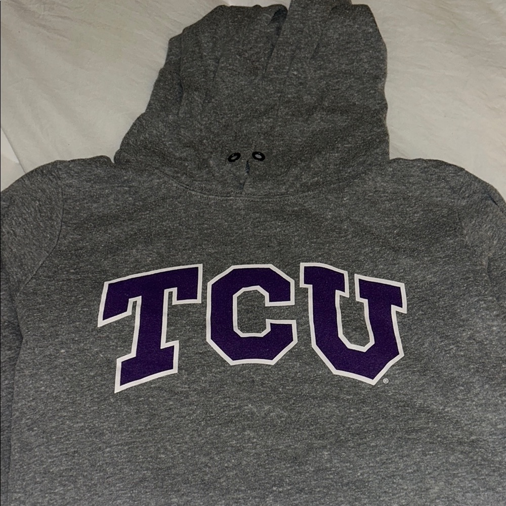 League Gray and Purple Hooded Sweater